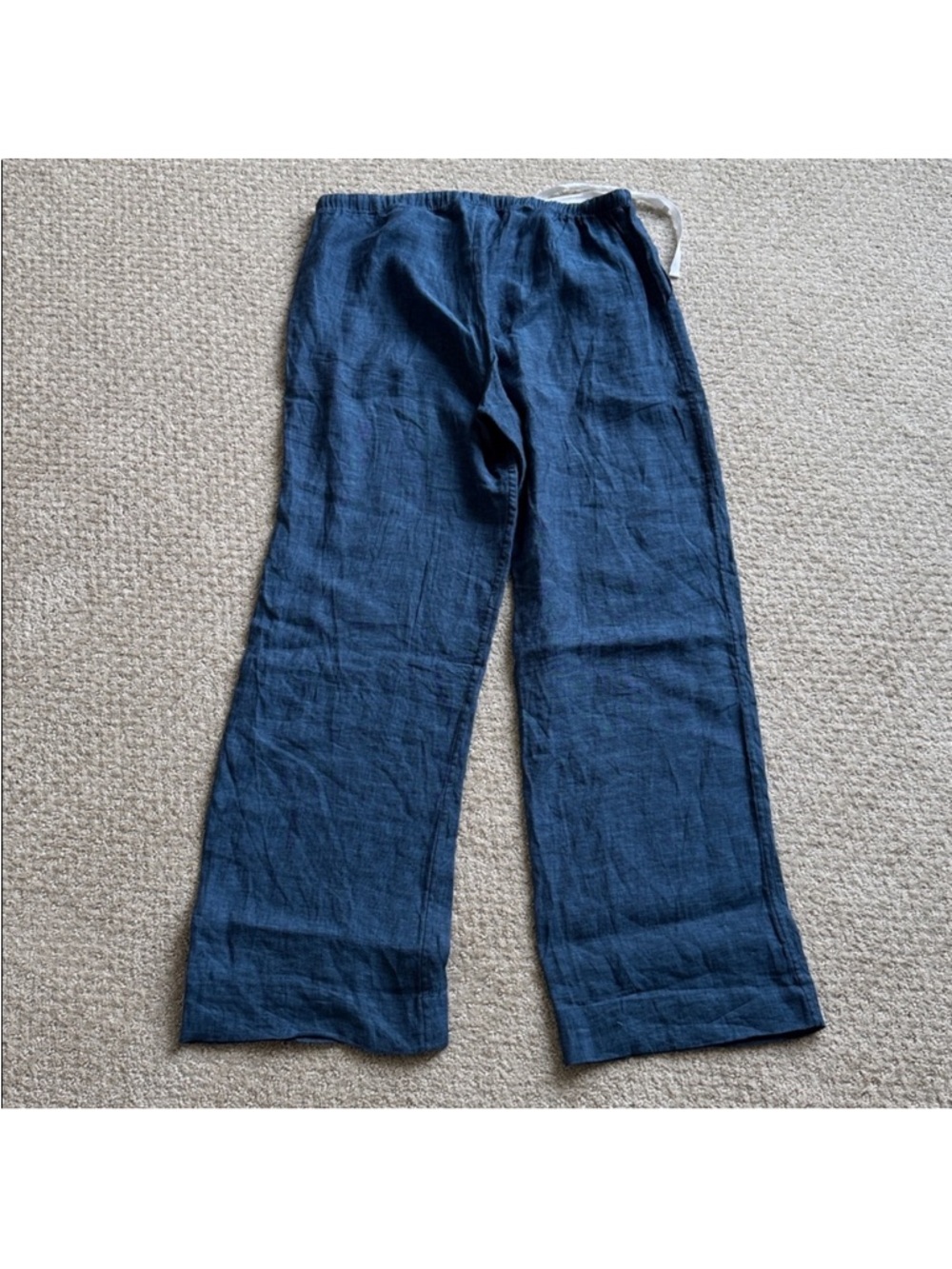 Nalu Nantucket 100% Linen Drawstring Pants in Blue | Size M - Picture 2 of 5